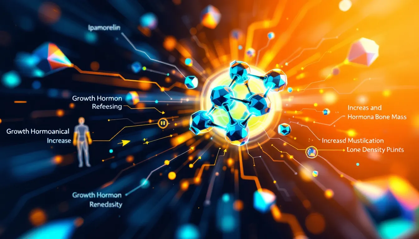 Visual representation of potential benefits of ipamorelin therapy in research.