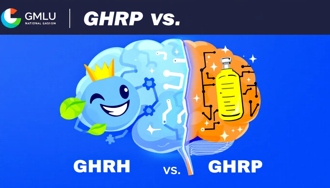 A comparison chart showing the key differences between GHRH and GHRP.