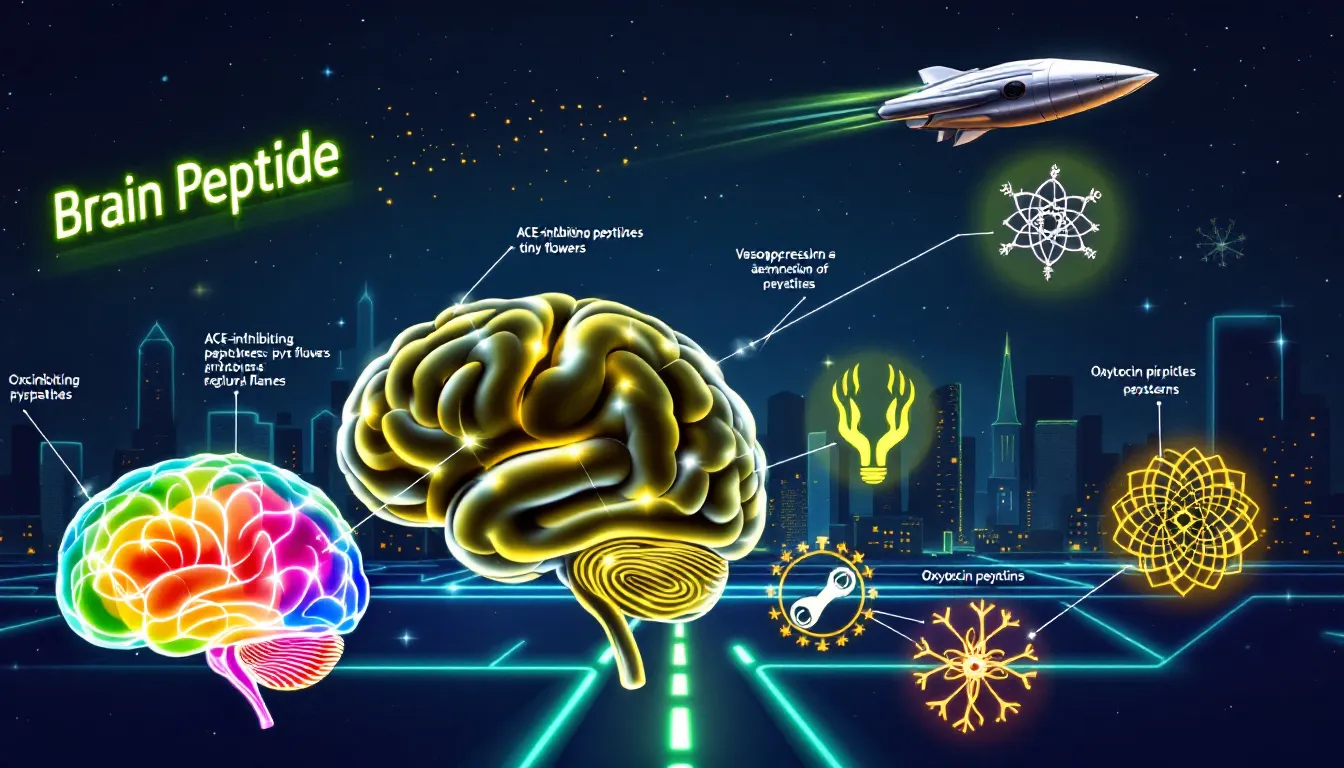 An illustration depicting the safety and side effects of brain peptides.
