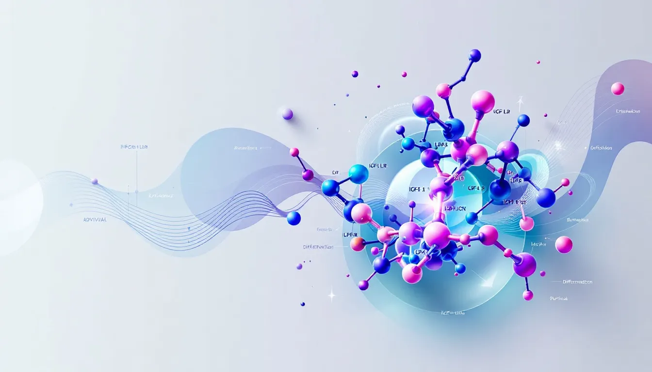 An illustration of IGF-1 LR3 showing its molecular structure.