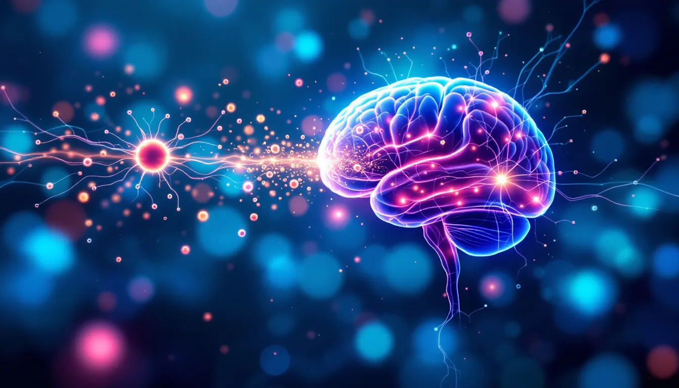A graphic showing the benefits of brain peptides on cognitive function.