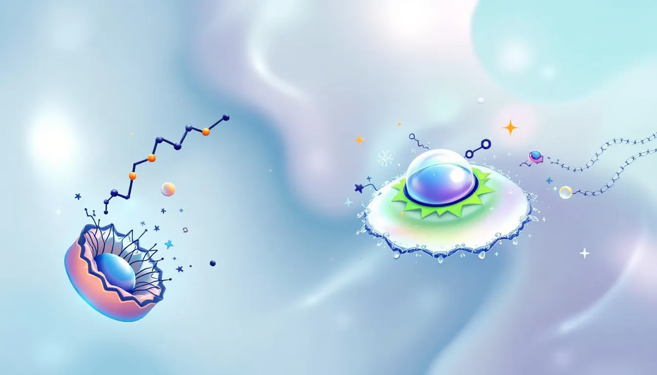 An illustration depicting the role of peptides in promoting skin health and elasticity.