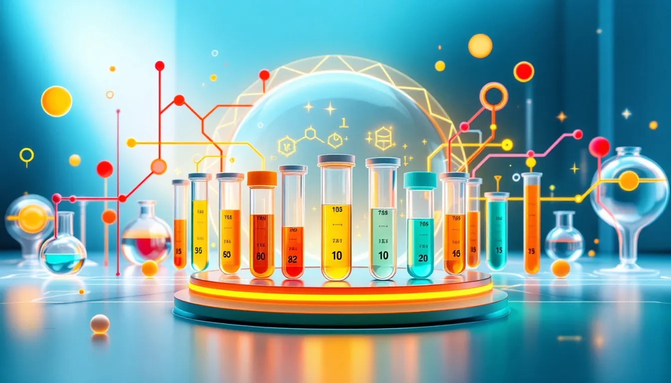A variety of high-quality peptides displayed in a lab setting, showcasing peptide products.